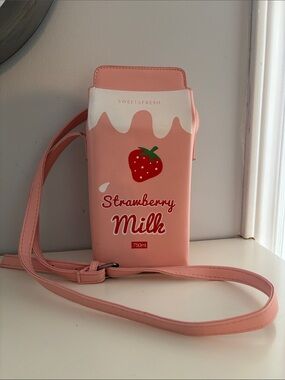 Sweet & Fresh Strawberry Milk Pink Crossbody Bag